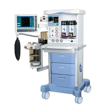 What is the function of a flow meter in an anesthetic machine?